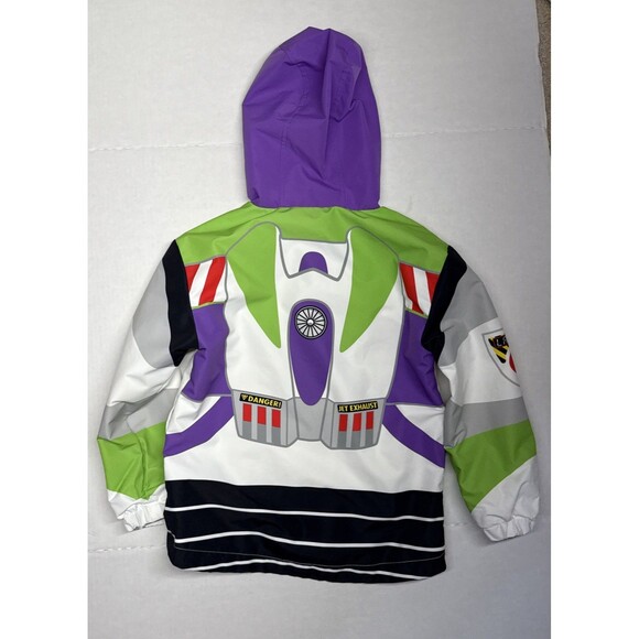 Buzz Lightyear Jacket Kids 5/6 Space Ranger Zip Hooded Costume Jet Pack Laser - Picture 5 of 8